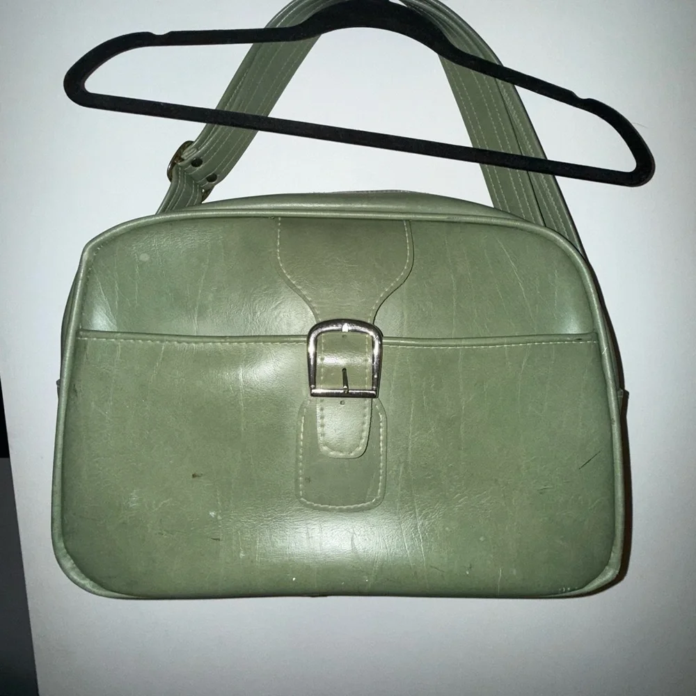 Vintage Green Women's faux leather tote Bag
